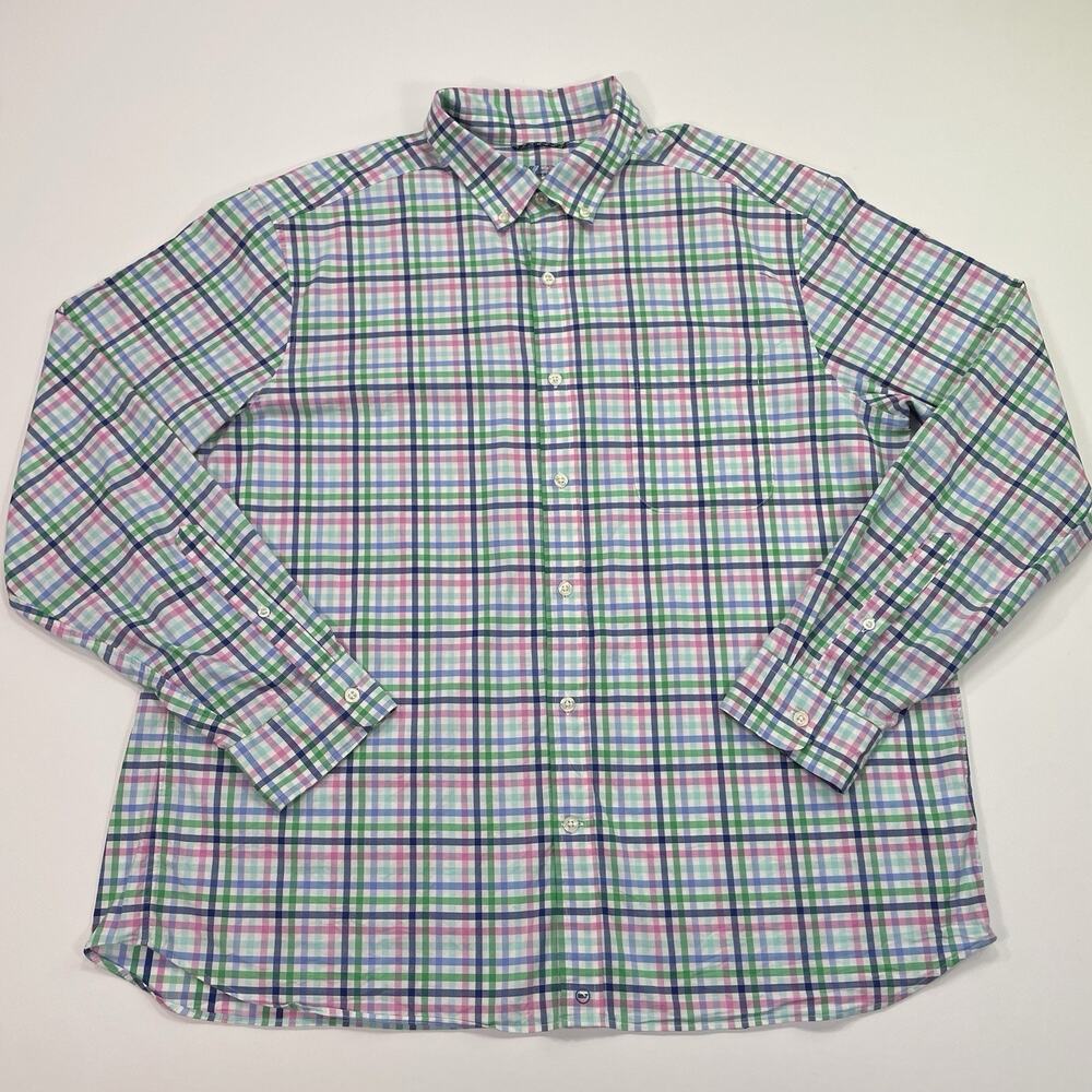Vineyard Vines On The Go Button Shirt Men’s XL OTG Plaid Casual Long Sleeve